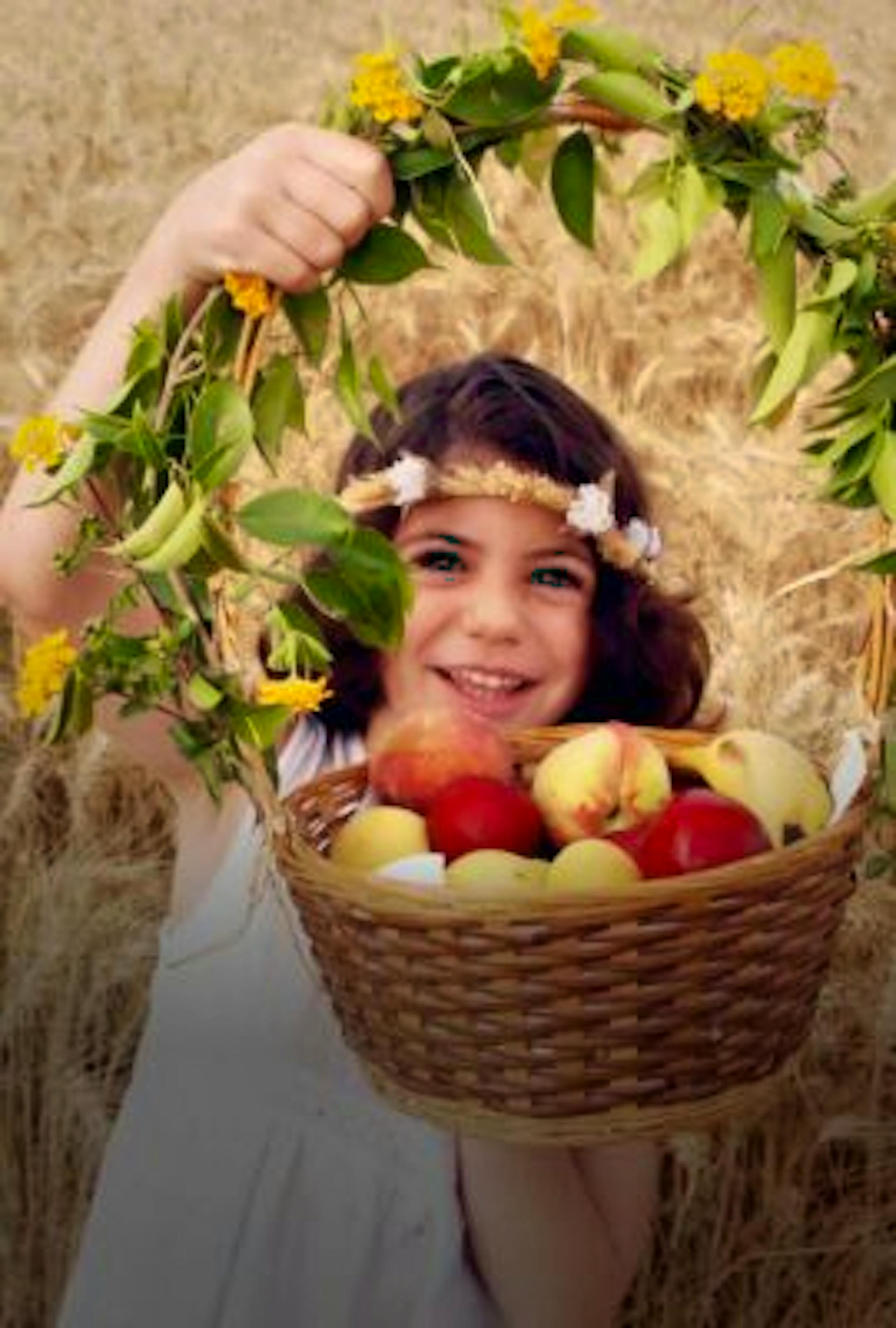 Girl celebrating Shavuot