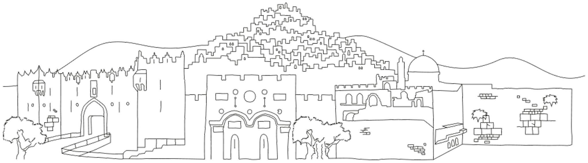 City of Jerusalem - Continuous Line Drawing