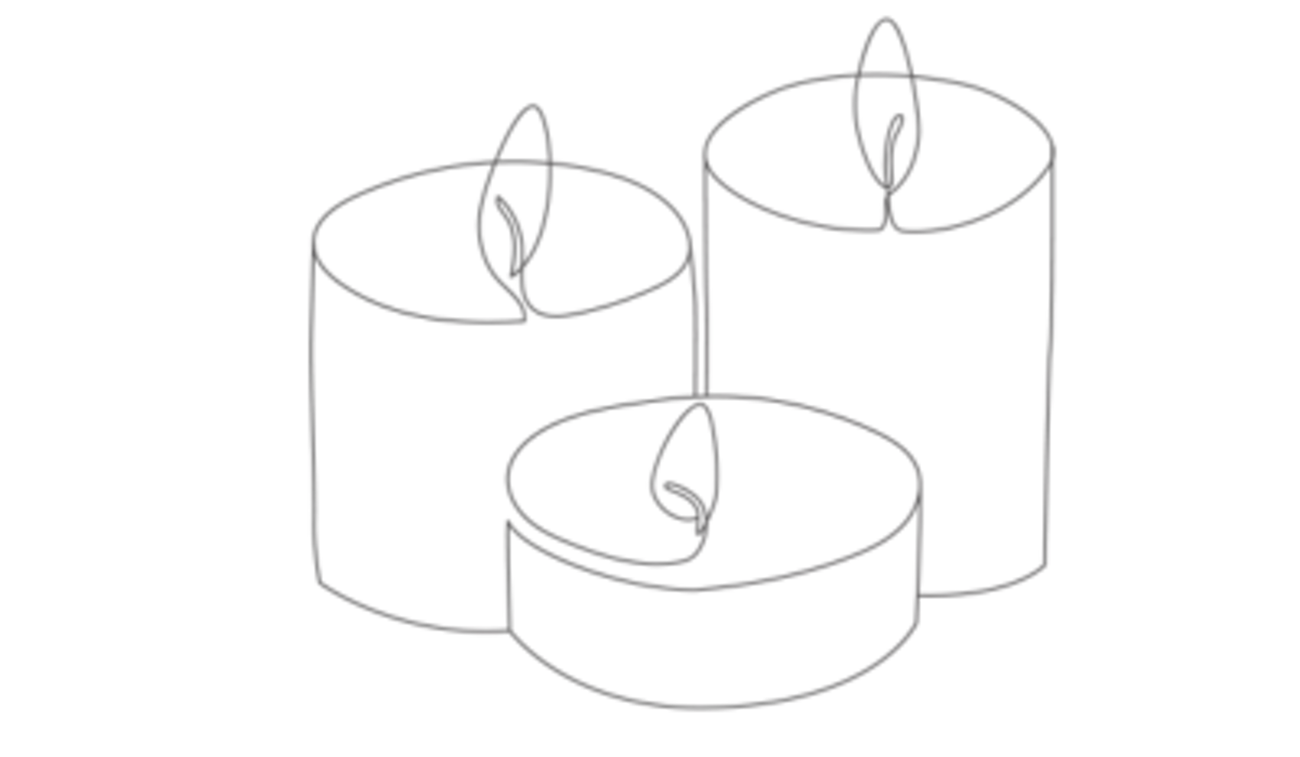 drawing of three candles