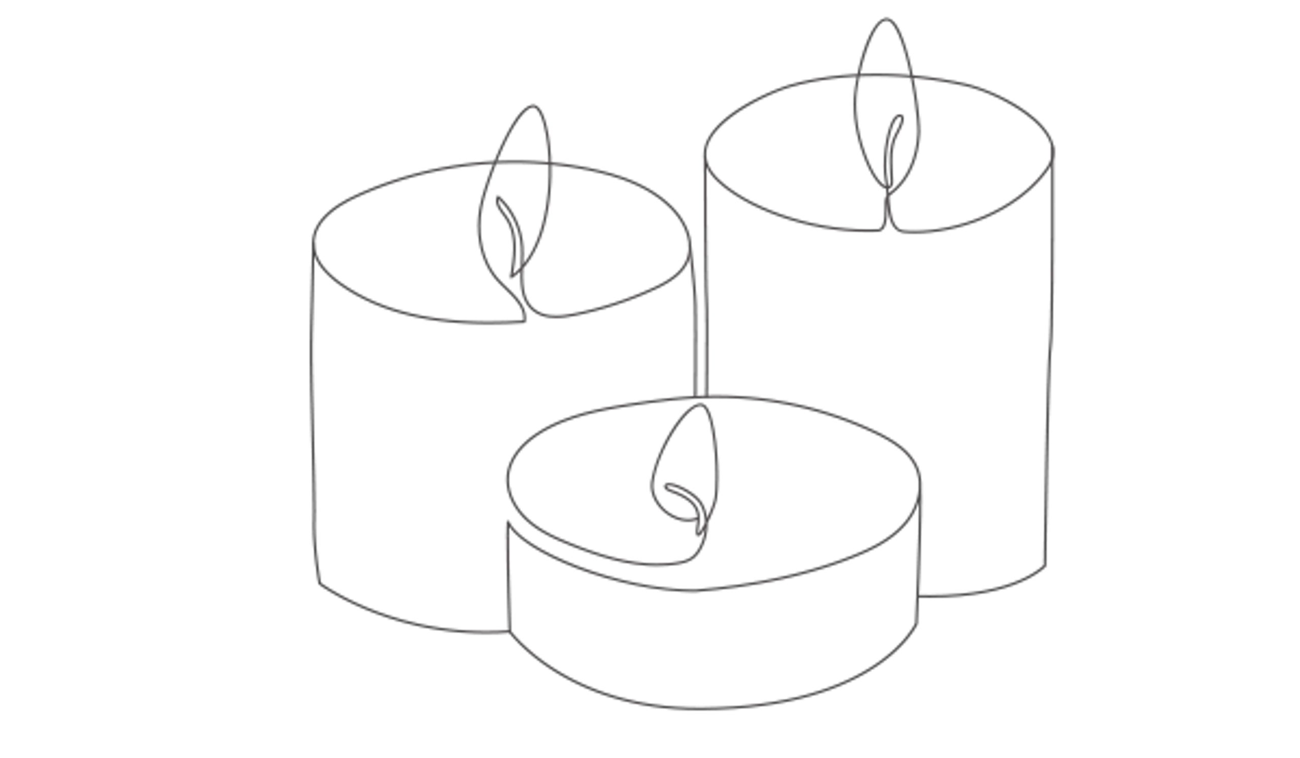 drawing of three candles