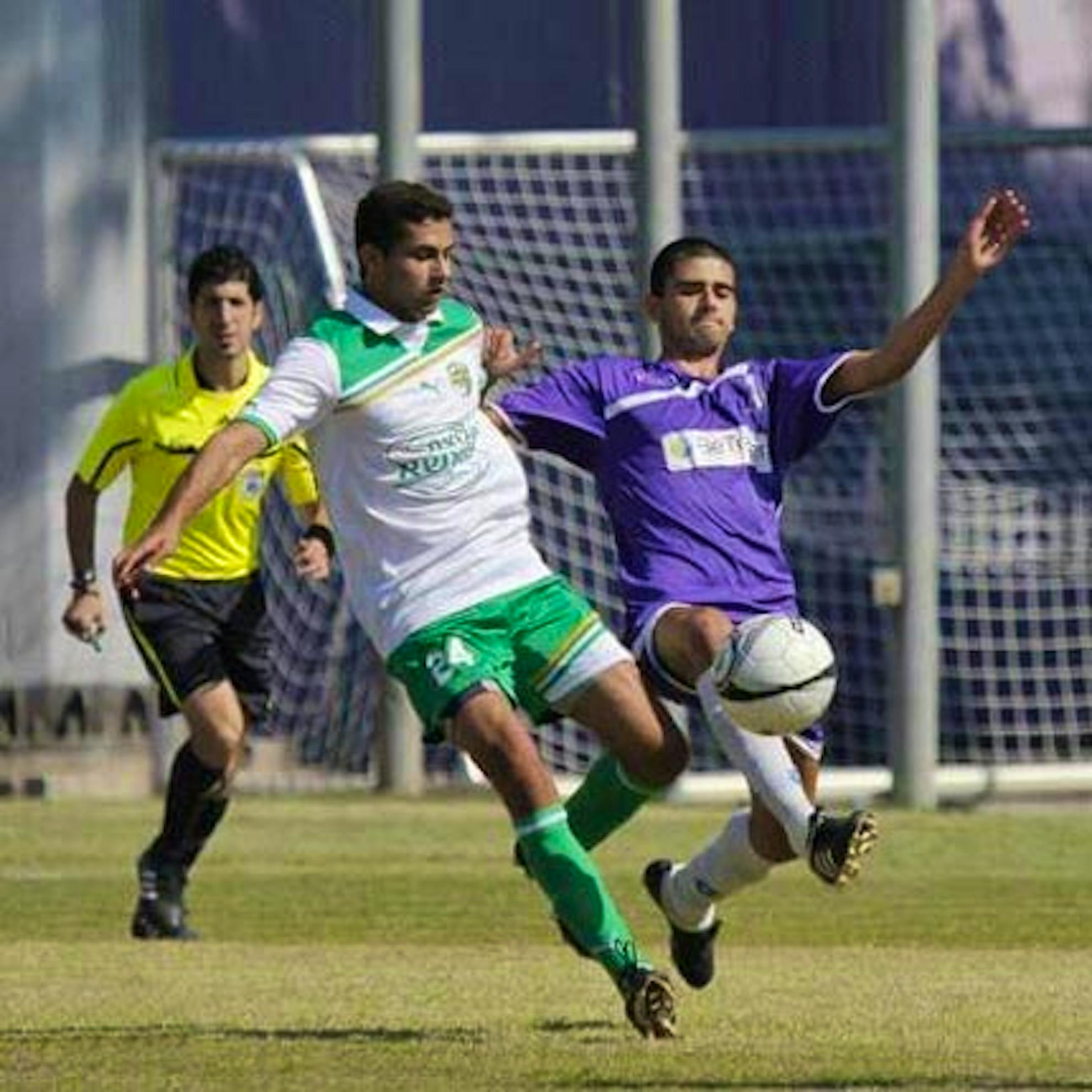 Sahar playing soccer