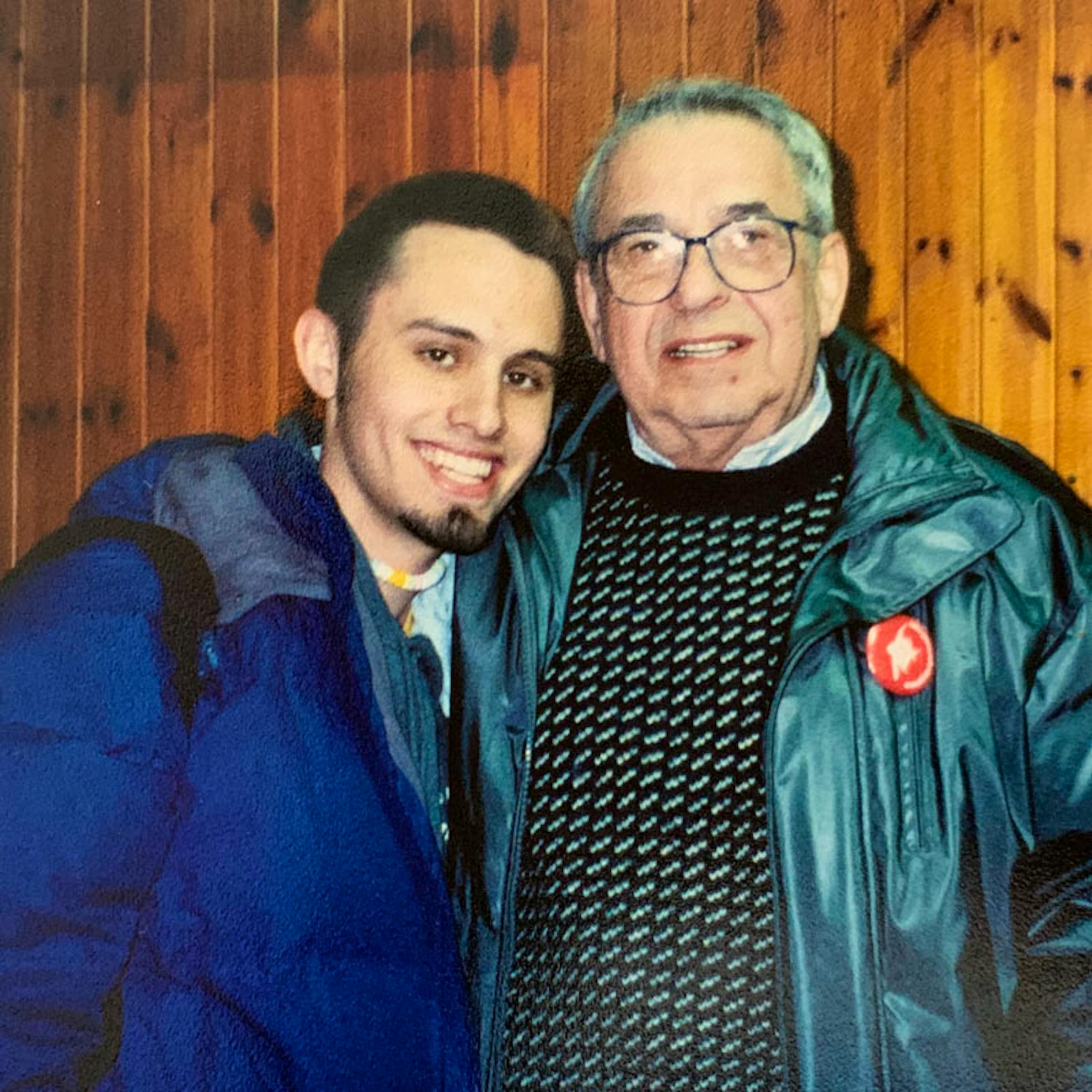 Simon on Birthright with a friend, Henry, who was an Auschwitz Survivor