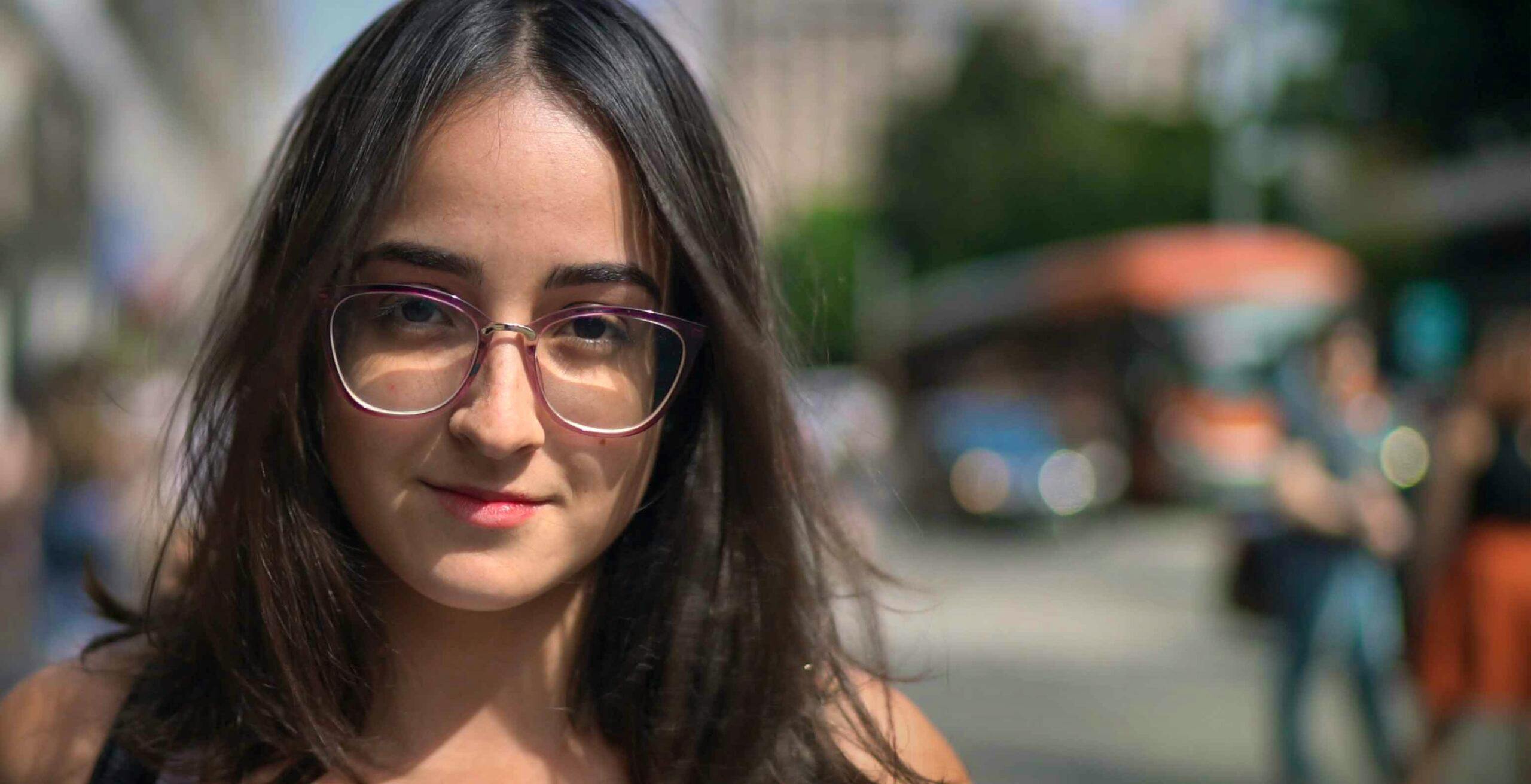 Young Jewish woman on the street