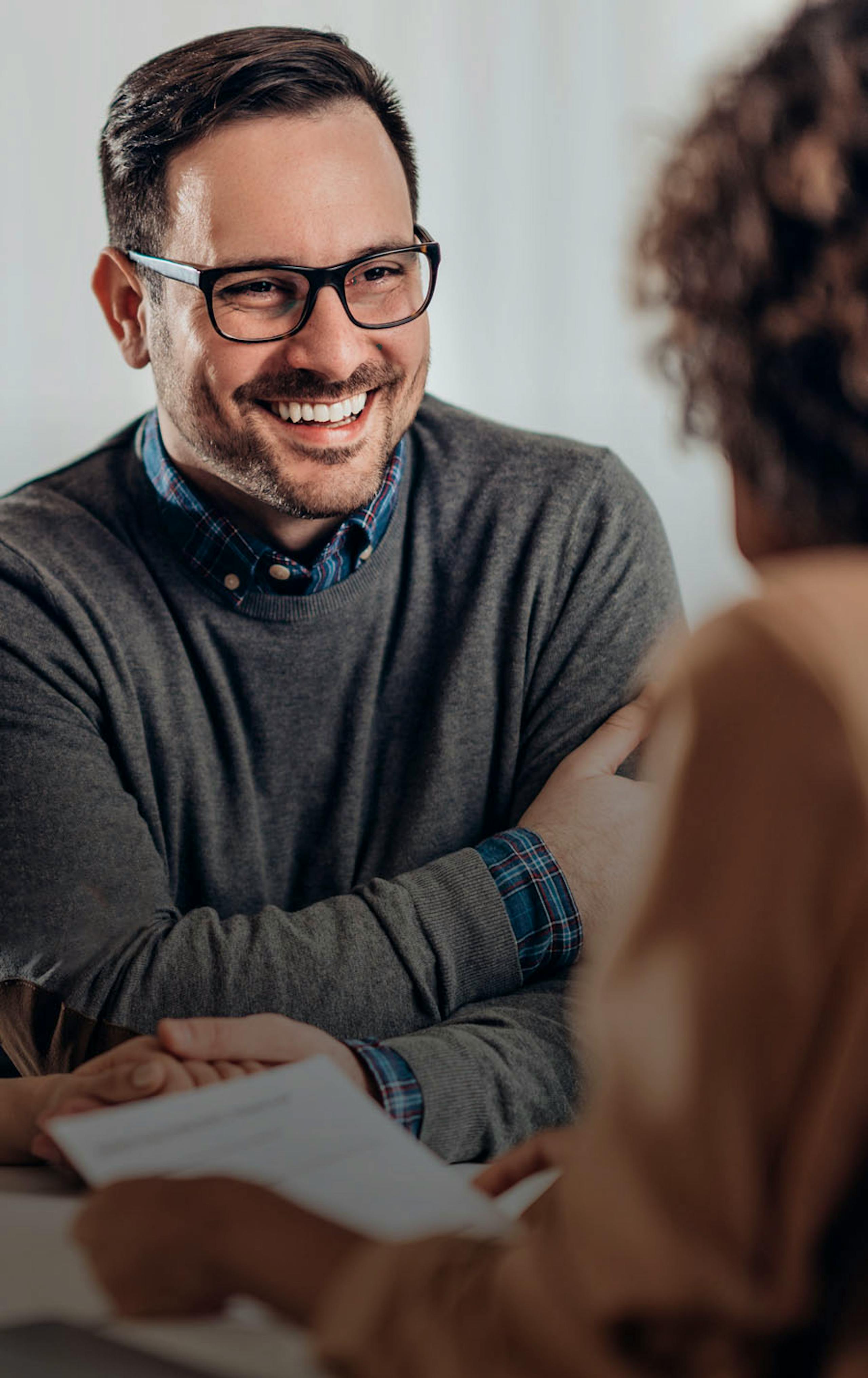 Smiling man with accountant